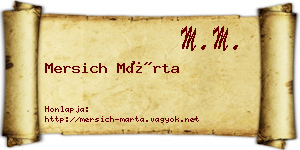 Mersich Márta névjegykártya