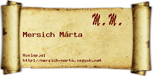 Mersich Márta névjegykártya